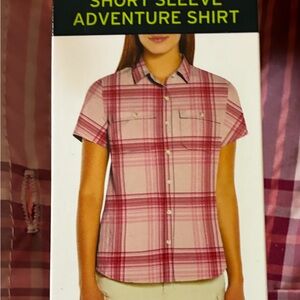 Eddie Bauer Pink Plaid Adventure Button-Down Size Small NWT